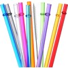 ALINK 10 Pieces 10.5 Inch Reusable Plastic Straws without BPA,