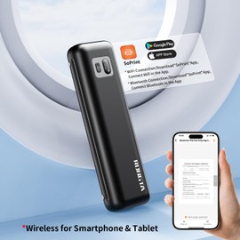 Rongta Portable Printers Wireless for Travel, Bluetooth Thermal Inkless Printer for School/Office/Home Use, Support 8.5x11 US Letter&A4 Thermal Paper, Compatible with Android,iOS & Laptop (F82-Black)