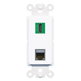 RiteAV CAT7 HDMI-Green Rocker Insert Wall Plate Module [White]