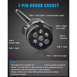 DYNVEX Magnetic Wireless Trailer Lights, [EU Plug] Rechargeable LED Trailer Light for Towing Truck, [4 Excellent Lighting Modes] IP67 Waterproof Tail Tow Lights for European RV, Camper, Boat, Caravan