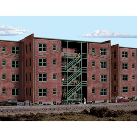 Walthers Cornerstone Series Kit HO Scale Parkview Terrace Apartment Back Tuscan