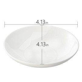 Leegg Sauce Dipping Dishes Set of 6 Small Ceramic Serving Plates for Appertizer Sushi Dessert Fruits (White Round)