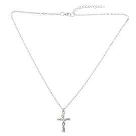 Healeved Alloy Necklace Cross Shape Pendant Elegant Choker for Special Occasions