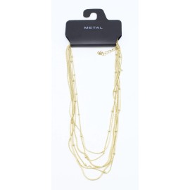 Kohls New Gold Multi Strand Necklace by Metal NWT $22 Tags #N2271