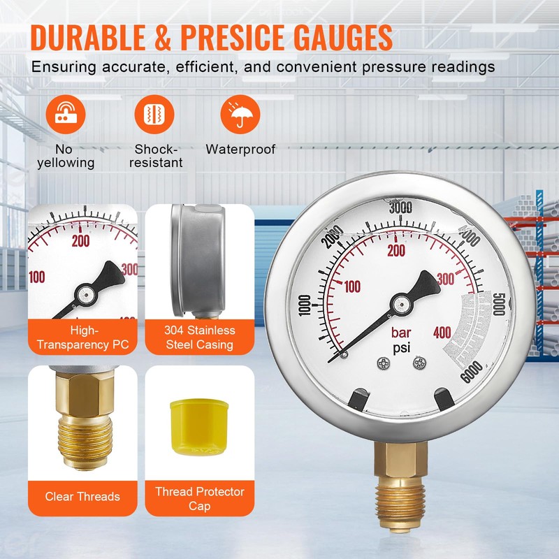 Hydraulic Pressure Test Kit, 250/400/600bar, 3 Gauges 11 Test Couplings