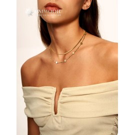 Uuimooie Life Tree Necklace Stainless Steel Double Layer Chain for Women Waterproof & Durable Premium Layering Necklace for Everyday Beach & Holiday Elegant Gift for Women Birthday Christmas