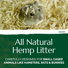 AubiZoo High Grade Small Animal Hemp Bedding, Ultra Absorbent Blend of Hemp Pieces Designed for The Comfort of Pets, Rat Cages, Guinea Pigs, Bunny Rabbit, Reptile Terrarium, Bird, Easy Size 3kg 6.6lb