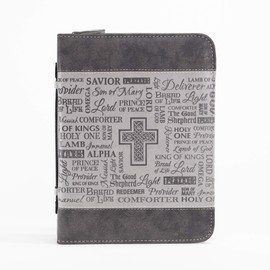 "Divinity Boutique Bible Business Report Cover (25718) | Fits Bibles up to 10" X 7" X 1.50", Black/Gray, x-Large