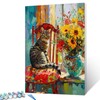 Aihonmin Cute Cats Sitting on Chairs Paint by Number for