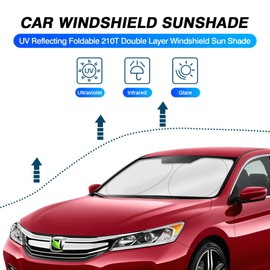 KUST Custom Fit Windshield Sun Shade for Honda Accord 2013 2014 2015 2016 2017 Sunshade Foldable Sun Visor Protector Blocks UV Rays Keep Your Car Cooler