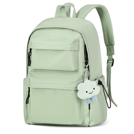 FIORETTO Backpack Womens School Bag Girls Boys, Lightweight Water-Resistant Fits 15.6” Laptop Large Capacity Rucksack with Anti-Theft Pocket, Ideal for School College Commuting Travel Green