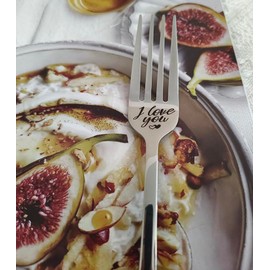 RFTWXHPN Couple Gift Forks for Boyfriend Girlfriend I Love You Gifts Fork for Him Her Anniversary Birthday Gifts for Husband Wife Dinner Forks for Mom Grandpa Dessert Fork 8 Inch