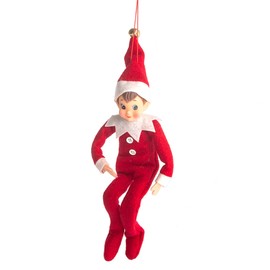 Boy Elf Fleece Christmas Tree Ornament New