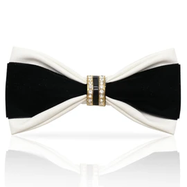 LHXzizizi Bow Tie for Men, Mens Bow Tie With Double Layer Design Adjustable Pre-Tied Bowtie for Wedding School Party Banquet (White)