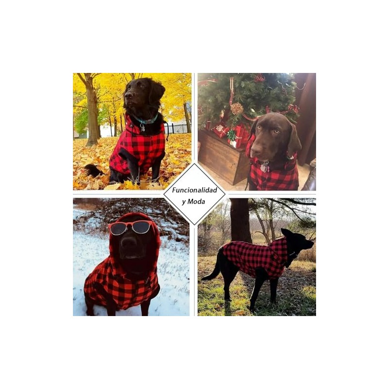 Sudadera con Capucha para Perro a Cuadros, suéter para Perros