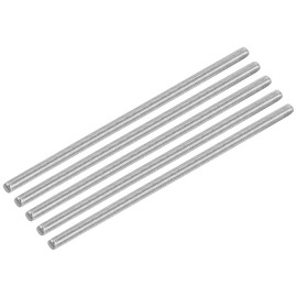sourcing map 10Pcs M5 x 140mm Fully Threaded Rod 304 Stainless Steel Right Hand Threads Bar Studs for Anchors Bolts, Clamps, Hangers and U-Bolts, 0.8 Thread Pitch