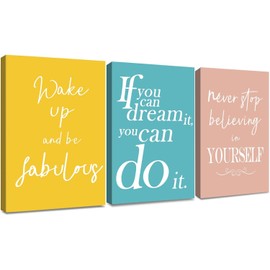 Office Décor Motivational Wall Art Inspirational Canvas Wall Art Grind Hustle Execute Framed Picture Prints, Positive Quotes Home Décor Ready To Hang (Multi-Color)