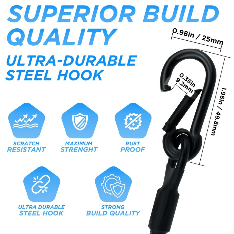 SDTC Tech 2-Pack Vinyl Coated Stainless Steel Wire Rope with