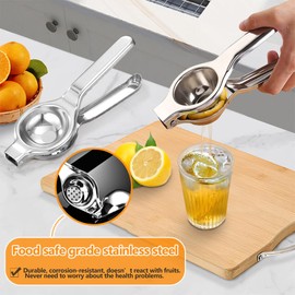 Ollimy Lemon Squeezer Hand Press, Lemon Squeezer Juicer Stainless Steel Robust and Durable, Lime and Lemon Squeezer, Manual Citrus Juicer, Small Lime Press (8 cm Diameter)