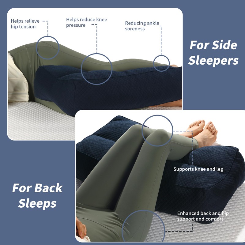HOMBYS Shredded Memory Foam Knee Pillow for Side Sleepers, 6.5"