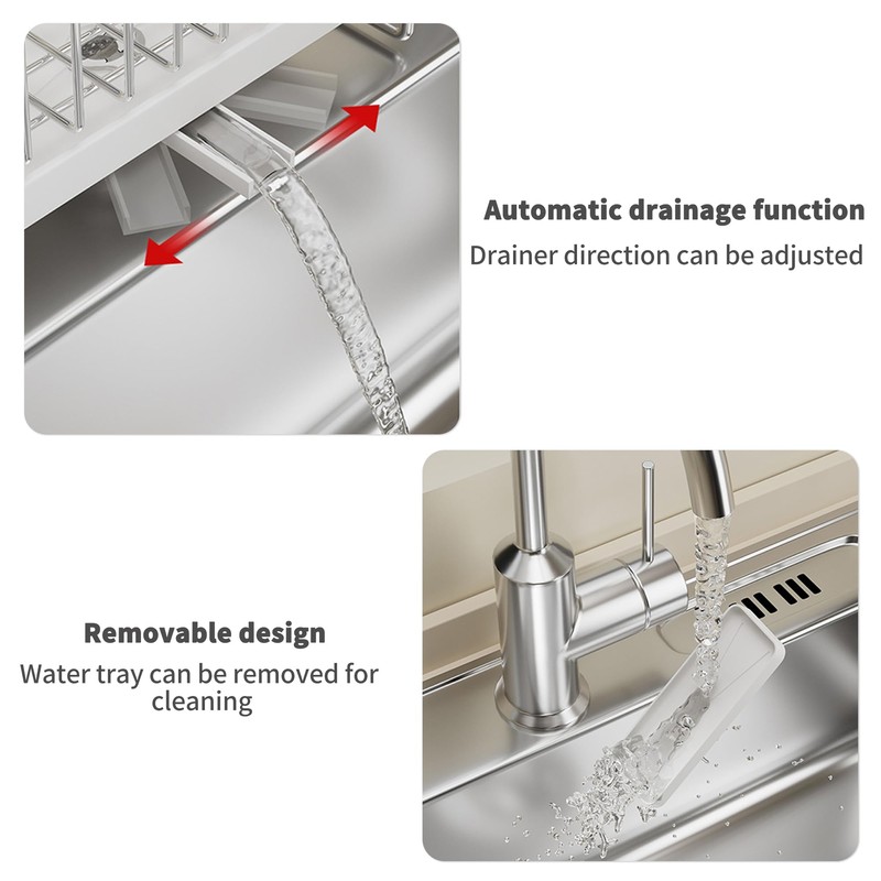 CAPASTEC Sink Organiser, Kitchen Organiser with Self-Draining Drip Tray for