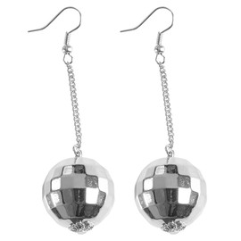 Widmann 03526 - Ohrringe Discokugel, Schmuck, Disco Fever, Karneval, Mottoparty