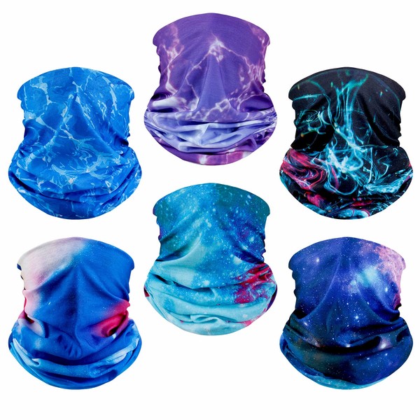 Paquete de 6 polainas elásticas para el cuello, pasamontañas, bandana