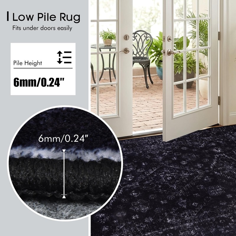 8x10 Large Area Rugs for Living Room, Neutral Machine Washable