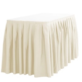 LinenTablecloth 14 ft. Accordion Pleat Polyester Table Skirt Ivory