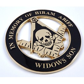 Masonic in Memory of Hiram Abiff Widows Son 3" Metal car Emblem 3D Decal MAS12