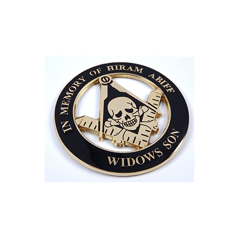 Masonic in Memory of Hiram Abiff Widows Son 3" Metal