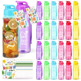 Skybooly 48 Pcs Water Bottles Bulk for Students with Cards End of The Year Gifts 17 oz Summer Graduation Water Bottle Gifts from Teacher for School Classroom Prizes Goodie Bag Summer Pool Party Favors