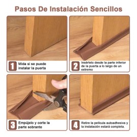 Tira Sellado Burlete Puerta Anti-Bug Guardapolvo 98.5cm39inch, 1pcs, Tira sello autoadhesivo para Cubre Polvo Aislamiento Acústico de Doble Borde...  
