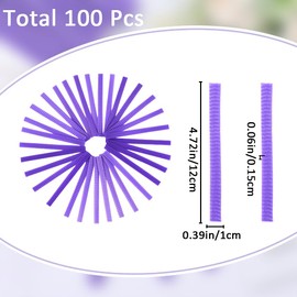 GORGECRAFT 100Pcs Makeup Brushes Pen Guard Protector 4.7 inch Purple Expandable Mesh Sleeve Covers Reusable Make Up Brushes Sheath Mesh Netting Protector Cover for Cosmetic Brushes Travel Paint Brush