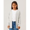 NAME IT Girl's Long Fit Cardigan, grey melange