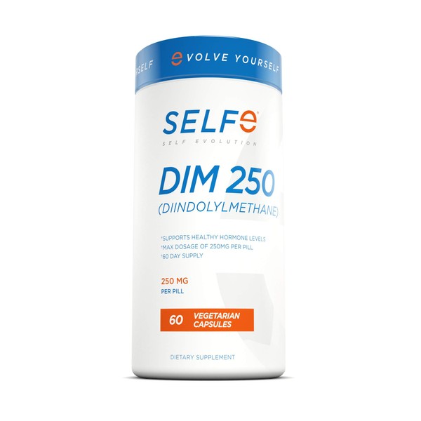 SELFe DIM 250mg with Bioperine per 1 vcap (2-Month Supply) Diindolylmethane, 60 Vegetarian Capsules