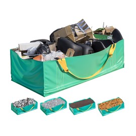 Skywin Dumpster Bag, 2 Pack Foldable and Reusable Trash Bag for Waste Management, Multiple Times Use During Renovations Tear Resistant and Can Hold Up to 3,500 lbs (Green)