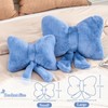 XVTRU Dusty Blue Bow Pillow, Soft Bow Decorative Pillows with