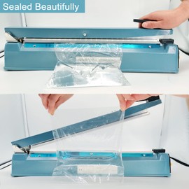 SEELAUGH SEELAUGH Impulse Sealer 16 inch Heat Sealer for Plastic Bags, Metal Plastic Bag Sealer Heat Seal, Mylar Bag Sealer, Manual Poly Bag Hot Seal Sealing Machine with 4 Repair Kit(2 Cutting Lines Included)