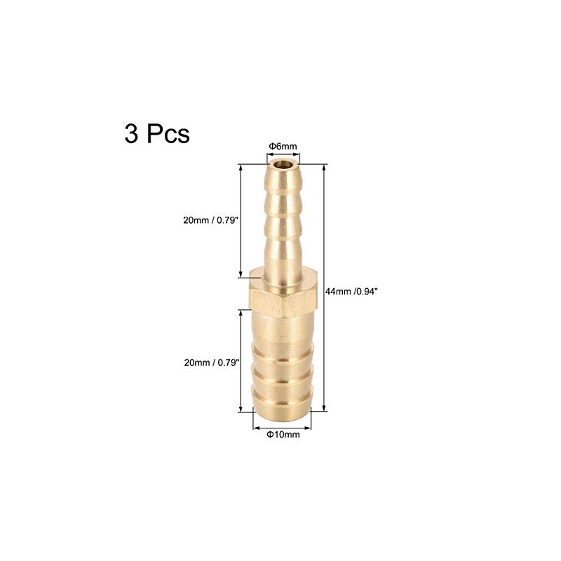 sourcing map Hose ID Brass Reducer Barb Hose Connection Adapter