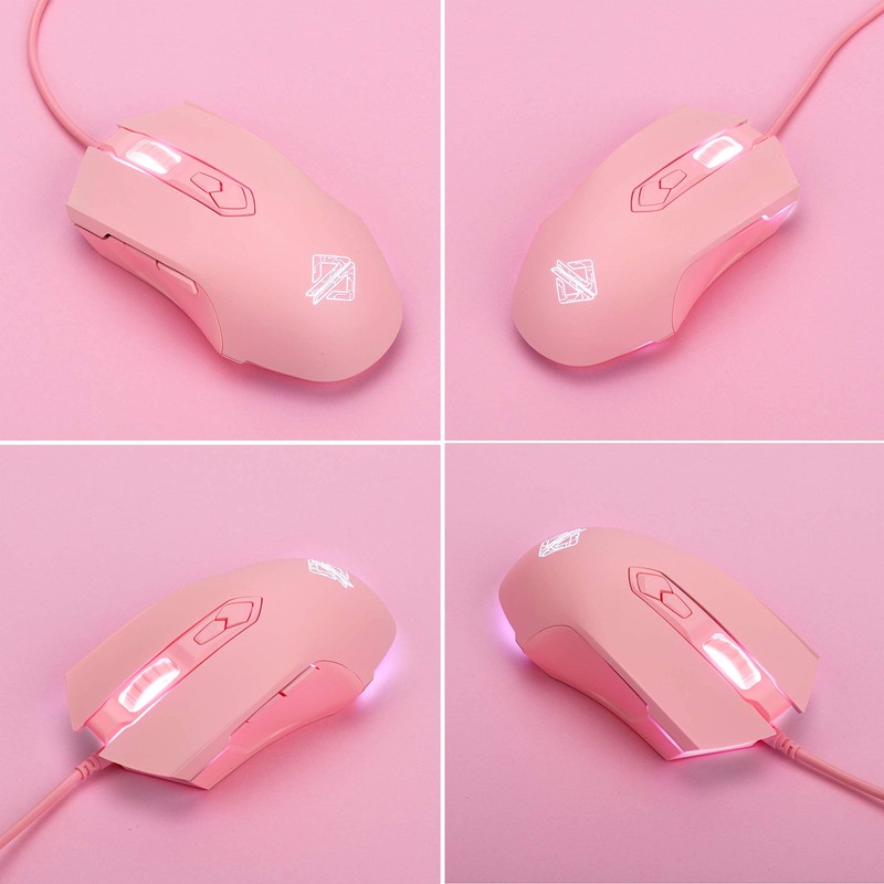 Lomiluskr AJ52 RGB Wired Gaming Mouse, 7 Programmable Buttons, Computer