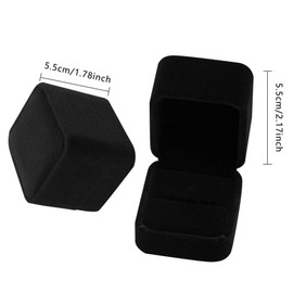 NA 2 Pcs Jewellery Box Organizer Ring Gift Boxes, Velvet Ring Box Single with Lids Cardboard Jewellery Boxes Black Ring Boxes for Rings Jewellery Bulk Engagement Wedding Day Birthday Gifts