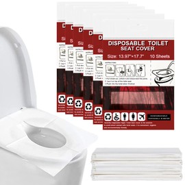 Pack of 60 Disposable Toilet Seat Covers, Flushable Toilet Seat Covers, Toilet Seat Covers, Toilet Seat Cover for On the Go Public Toilet (42.5 x 36 cm)