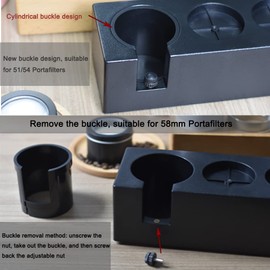 Sccodyero Tamping Station Plastic Espresso Tamper Mat Stand Black Tamper Holder Station for 51/54/58mm Portafilters, Tamper and Distributor