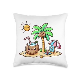 Coconut Graphic Clipart Throw Pillow