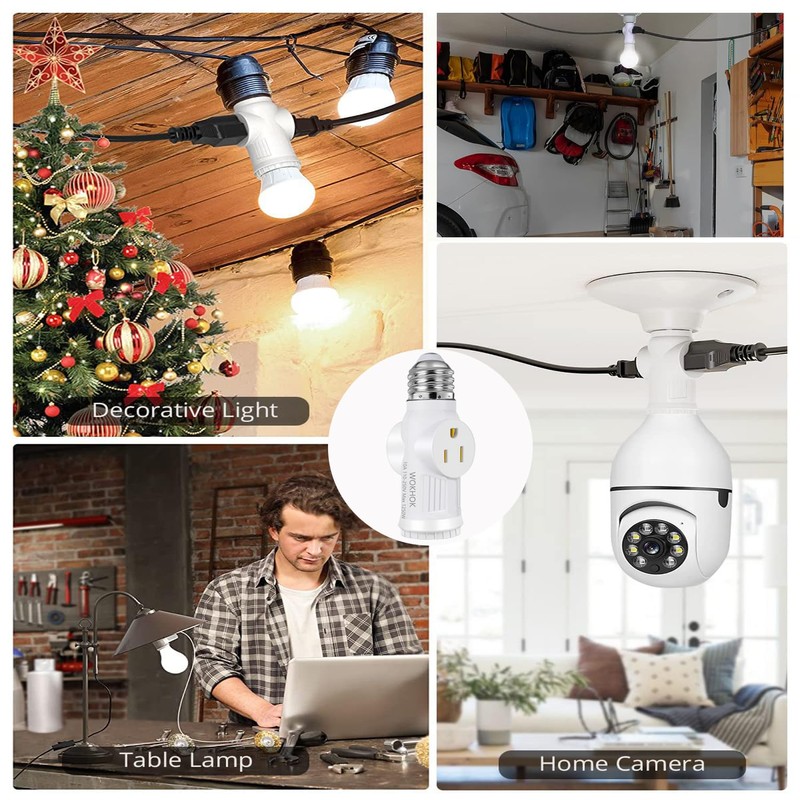 1 Pack, Light Socket to Plug Adapter,Light Bulb Outlet Adapter,Convert