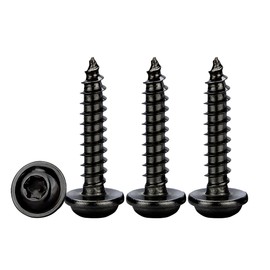 Drenky Self-Tapping Torx Screws M3 x 14 mm, Pack of 50 Wood Screws Torx with Washer, Black Stainless Steel, A2 V2A Flat Head Screw, Full Thread