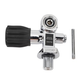 Scuba Diving Cylinder Valve G3/4 DIN Yoke Dual Use 250 Bar Chrome Plated Brass Diving Tank Cylinder Valve for Diving Snorkeling