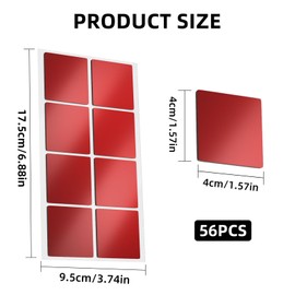 PWGHWG 56 Stück Doppelseitige Klebepads Quadrat 4 cm × 4 cm × 1,5 mm Klebepads Doppelseitig Extra Stark Wasserfest für Wand, Auto, Wohn, Büro