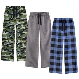 US Angels Boys Pajama Pants - 3 Pack, Boys' Sleepwear, Breathable and Soft PJ Pants, Pajama Bottoms for Teens, Youths, and Kids - Size 7 8 10-12 14-16